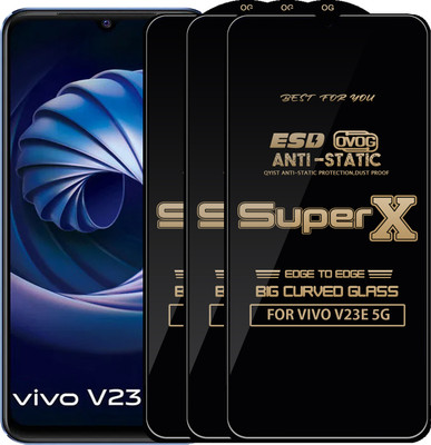 Qyist Edge To Edge Tempered Glass for VIVO V23E 5G(Pack of 3)
