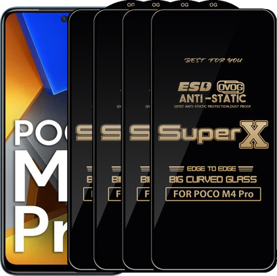 Qyist Edge To Edge Tempered Glass for POCO M4 Pro(Pack of 4)