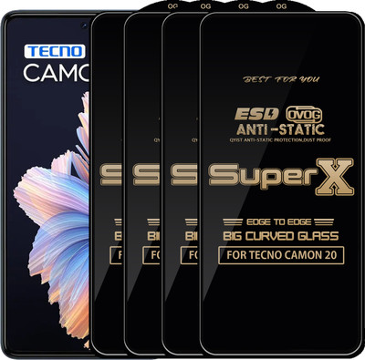 Qyist Edge To Edge Tempered Glass for TECNO CAMON 20(Pack of 4)