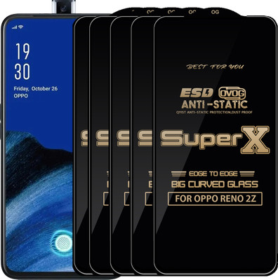 Qyist Edge To Edge Tempered Glass for OPPO Reno 2z(Pack of 5)