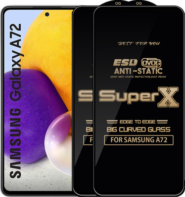 Qyist Edge To Edge Tempered Glass for SAMSUNG A72(Pack of 2)