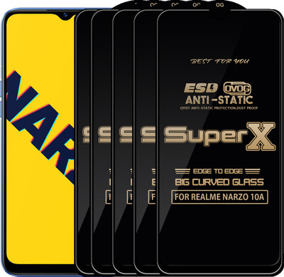 Qyist Edge To Edge Tempered Glass for REALME NARZO 10A(Pack of 5)