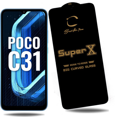 REDDWARF Edge To Edge Tempered Glass for POCO C31(Pack of 1)