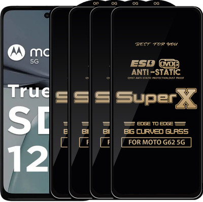 Qyist Edge To Edge Tempered Glass for MOTO G62 5G(Pack of 4)