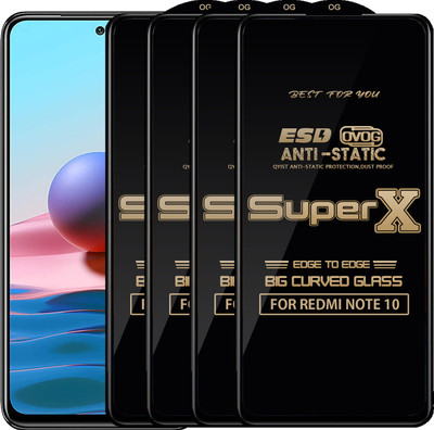 Qyist Edge To Edge Tempered Glass for REDMI NOTE 10(Pack of 4)