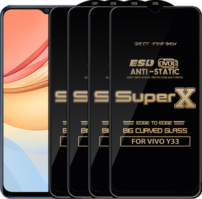 Qyist Edge To Edge Tempered Glass for VIVO Y33(Pack of 4)