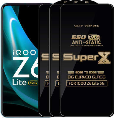 Qyist Edge To Edge Tempered Glass for IQOO Z6 Lite 5G(Pack of 3)