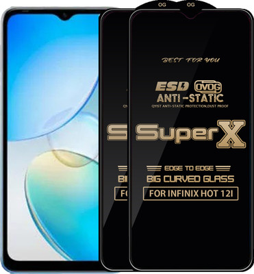 Qyist Edge To Edge Tempered Glass for INFINIX HOT 12I(Pack of 2)