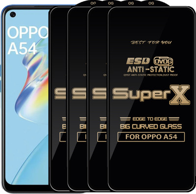 Qyist Edge To Edge Tempered Glass for OPPO A54(Pack of 4)
