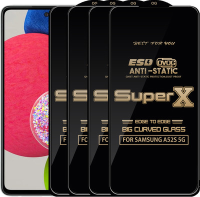 Qyist Edge To Edge Tempered Glass for SAMSUNG A52S 5G(Pack of 4)