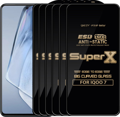 Qyist Edge To Edge Tempered Glass for IQOO 7(Pack of 6)