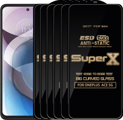 Qyist Edge To Edge Tempered Glass for ONEPLUS ACE 5G(Pack of 6)