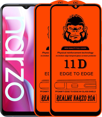 Xester Edge To Edge Tempered Glass for REALME NARZO 20A(Pack of 2)