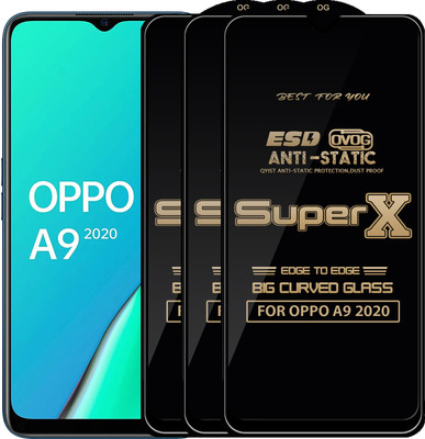Qyist Edge To Edge Tempered Glass for OPPO A9 2020(Pack of 3)