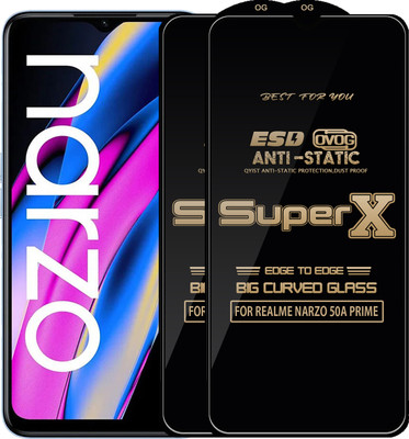 Qyist Edge To Edge Tempered Glass for REALME NARZO 50A PRIME(Pack of 2)