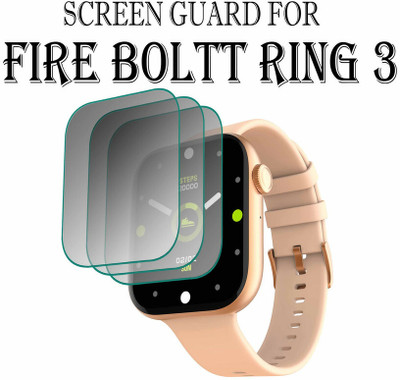 YCHROZE Edge To Edge Tempered Glass for Fire-Boltt Ring 3 1.8 INCH(Pack of 3)