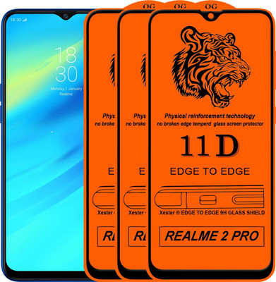 Xester Edge To Edge Tempered Glass for Realme 2 Pro(Pack of 3)