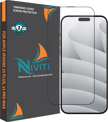 Niviti Edge To Edge Tempered Glass for Apple iPhone 15 plus, 15 Pro Max With Installation Kit(Pack of 1)