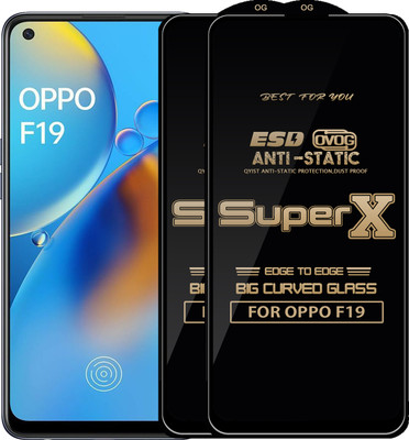 Qyist Edge To Edge Tempered Glass for OPPO F19(Pack of 2)