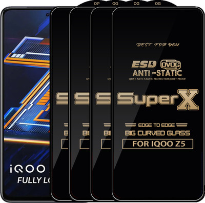 Qyist Edge To Edge Tempered Glass for IQOO Z5(Pack of 4)