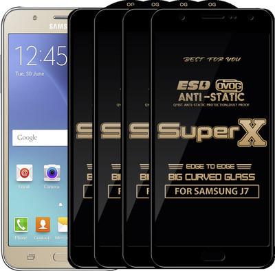 Qyist Edge To Edge Tempered Glass for Samsung Galaxy J7(Pack of 4)