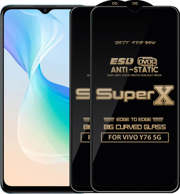 Qyist Edge To Edge Tempered Glass for VIVO Y76 5G(Pack of 2)