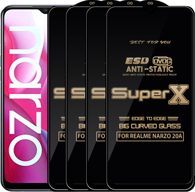 Qyist Edge To Edge Tempered Glass for REALME NARZO 20A(Pack of 4)