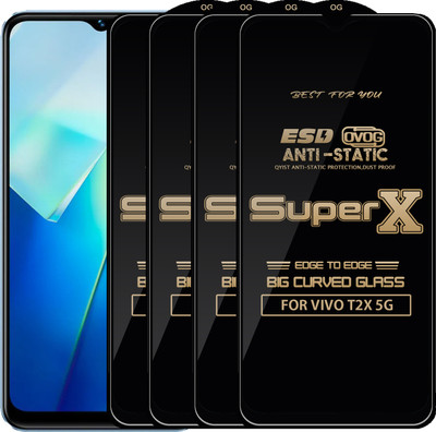 Qyist Edge To Edge Tempered Glass for VIVO T2X 5G(Pack of 4)