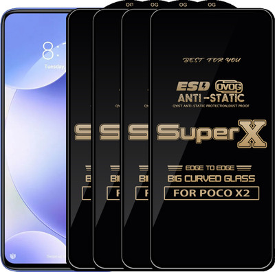 Qyist Edge To Edge Tempered Glass for POCO X2(Pack of 4)