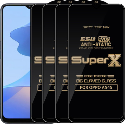 Qyist Edge To Edge Tempered Glass for OPPO A54S(Pack of 4)