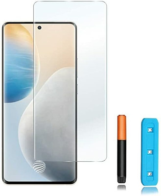 KadWaniya Edge To Edge Tempered Glass for Vivo X80 Pro 5G |Primium Quality Nano Optics Curved UV Glass With UV glue And Nano Scale UV light(Pack of 1)