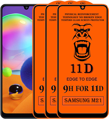 Xester Edge To Edge Tempered Glass for samsung galaxy m21(Pack of 3)