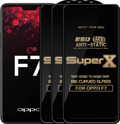 Qyist Edge To Edge Tempered Glass for OPPO F7(Pack of 3)