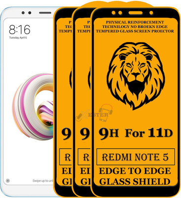 Xester Edge To Edge Tempered Glass for Mi Redmi Note 5(Pack of 3)