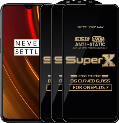 Qyist Edge To Edge Tempered Glass for ONEPLUS 7(Pack of 3)