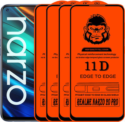 Xester Edge To Edge Tempered Glass for REALME NARZO 20 PRO(Pack of 4)