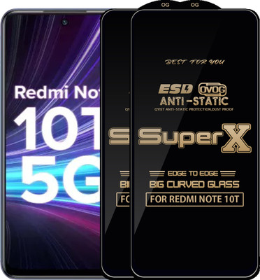 Qyist Edge To Edge Tempered Glass for REDMI NOTE 10T(Pack of 2)