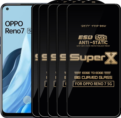 Qyist Edge To Edge Tempered Glass for OPPO RENO 7 5G(Pack of 5)