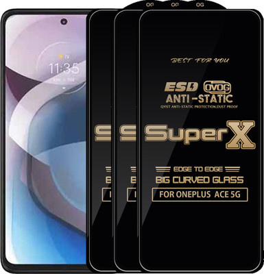 Qyist Edge To Edge Tempered Glass for ONEPLUS ACE 5G(Pack of 3)