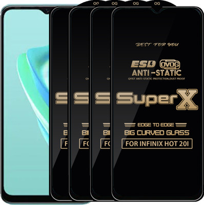 Qyist Edge To Edge Tempered Glass for INFINIX HOT 20I(Pack of 4)