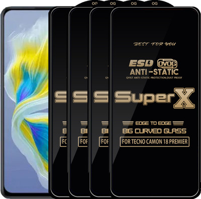 Qyist Edge To Edge Tempered Glass for TECNO CAMON 18 PREMIER(Pack of 4)