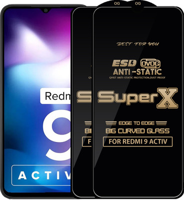Qyist Edge To Edge Tempered Glass for REDMI 9 ACTIV(Pack of 2)