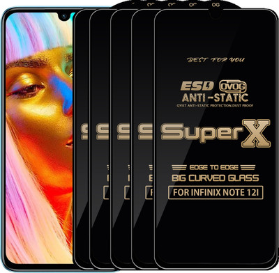 Qyist Edge To Edge Tempered Glass for INFINIX NOTE 12I(Pack of 5)