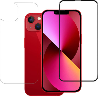 Menext Front and Back Tempered Glass for iphone 13(Pack of 2)