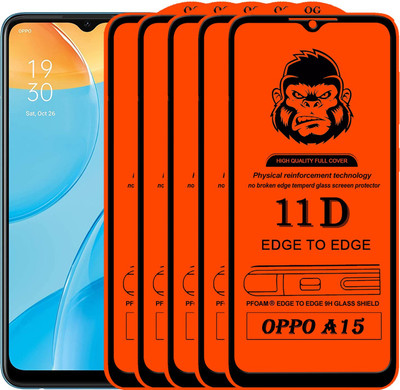 Xester Edge To Edge Tempered Glass for OPPO A15(Pack of 5)