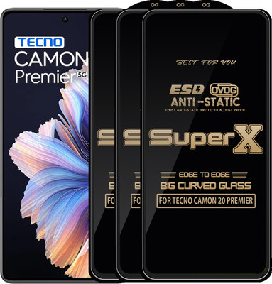 Qyist Edge To Edge Tempered Glass for TECNO CAMON 20 PREMIER(Pack of 3)