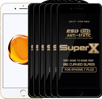 Qyist Edge To Edge Tempered Glass for Apple iPhone 7 Plus(Pack of 6)