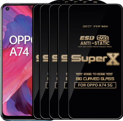 Qyist Edge To Edge Tempered Glass for OPPO A74 5G(Pack of 5)
