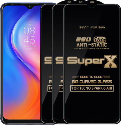 Qyist Edge To Edge Tempered Glass for TECNO SPARK 6 AIR(Pack of 3)