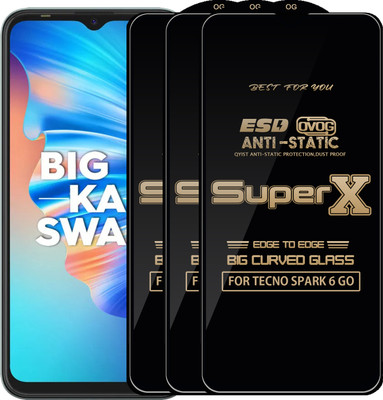 Qyist Edge To Edge Tempered Glass for TECNO SPARK 6 GO(Pack of 3)
